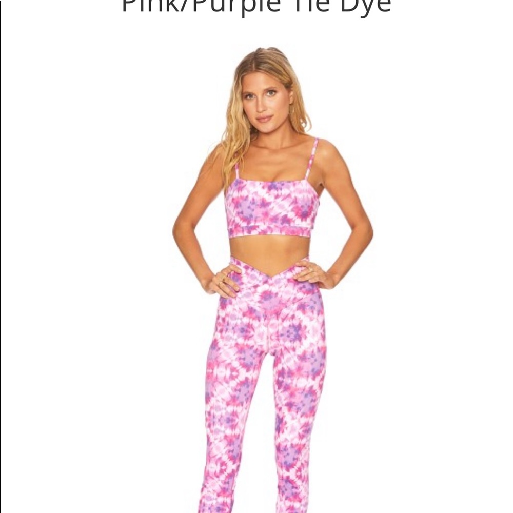 Beach riot pink and purple tie dye set. pants size M and top size XS- EUC.